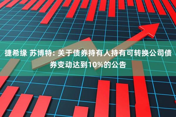 捷希缘 苏博特: 关于债券持有人持有可转换公司债券变动达到10%的公告